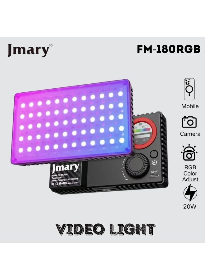 Jmary FM-180RGB RGB LED Fill Light – Professional Video Lighting for Creators - Image 5